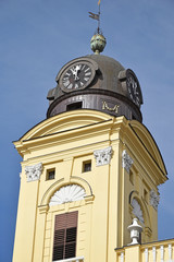 Tower of the Great church in Debrecen city, Hungary