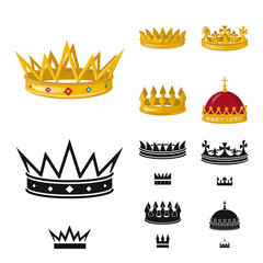 Vector design of medieval and nobility logo. Set of medieval and monarchy vector icon for stock.