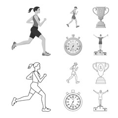 Vector illustration of sport  and winner logo. Collection of sport  and fitness  stock vector illustration.