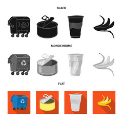 Isolated object of dump  and sort logo. Collection of dump  and junk vector icon for stock.
