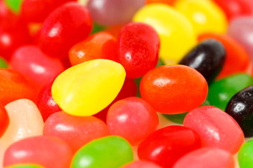 A colorful closeup of jelly beans.