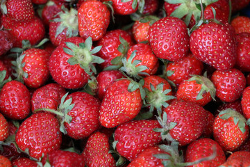 Ripe strawberries in assembled form