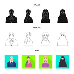 Vector illustration of hairstyle and profession  icon. Collection of hairstyle and character  stock vector illustration.