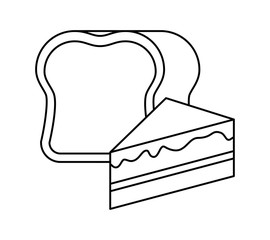 delicious bread with cheese isolated icon