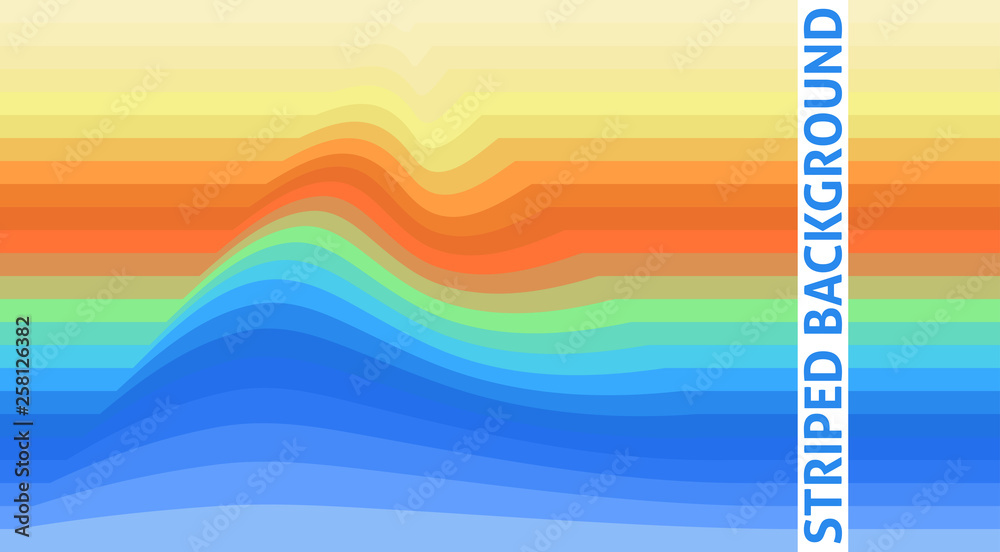 Poster abstract striped background with wave. vector wallpaper