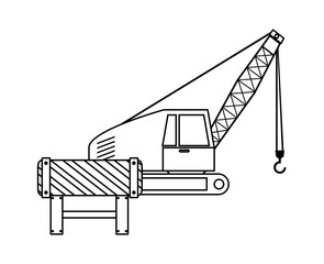 under construction crane truck with signaling