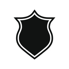 Shield icon. Protection symbol. Isolated sign black shield on white background. Vector illustration