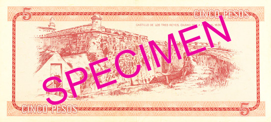 5 cuban peso exchange certificate obverse