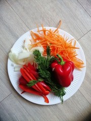vegetable ingredients for cooking Russian dishes