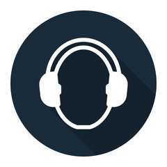 Symbol Wear hearing protection on black background