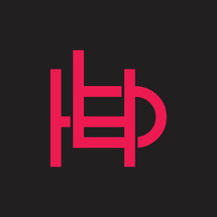 letter hb linked line design geometric logo