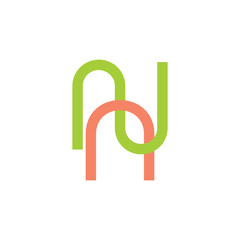 letters nn simple line geometric logo vector