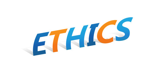 ETHICS upright paper letters typography
