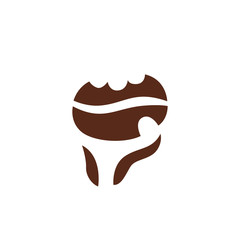 Coffee grain in hand vector logo