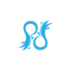 abstract letter pd splash water logo vector