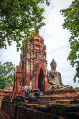 Buddha statue in Wat Mahathat, Ayutthaya, Thailand