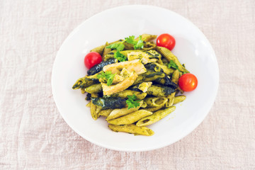 penne with chicken sauce Pesto