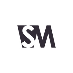 letters sm simple geometric logo vector