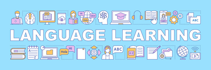 Language learning word concepts banner