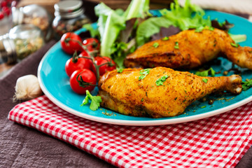 Chicken legs seasoned with curry