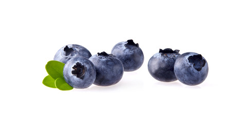 Blueberries  isolated on White Background. Ripe berries isolated.