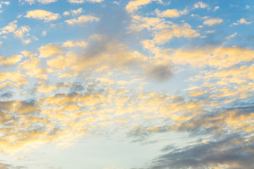 Dramatic colorful sunset sky with cloud