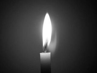 Candle flame in gray scale
