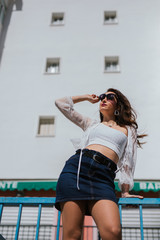 Obraz premium Young and attractive model with summer clothes