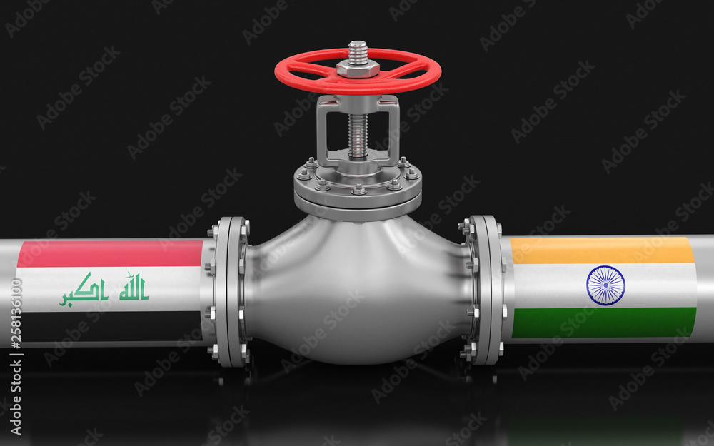 Poster pipeline with flags. image with clipping path