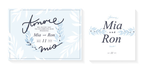 Elegant wedding Invitation card template design.