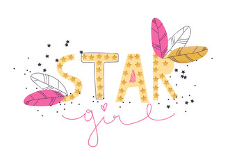 Naklejka premium Cute slogan and illustrations for kids. Typography and hand drawn slogans for tee shirt. Vector graphic for tee printing