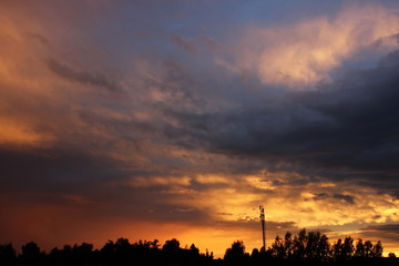 sunset over the city