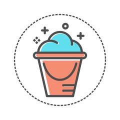 laundry basket icon. flat design