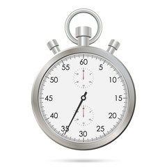 Silver realistic stopwatch