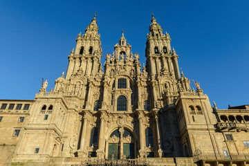 Fototapeta premium ancient catholic cathedral close up