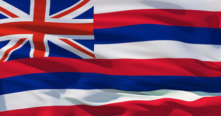 Flag of Hawaii, high quality realistic 3d illustration