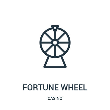 fortune wheel icon vector from casino collection. Thin line fortune wheel outline icon vector illustration.