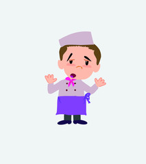 Chef makes a gesture of tired resignation.