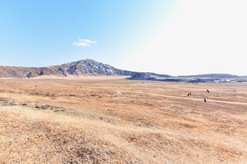 Kusasenri Plateau in Aso-Kuju National Park in Kumamoto