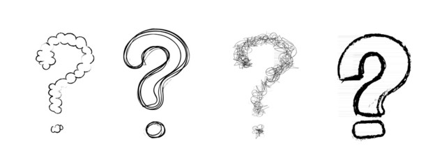 question mark interrogation drawing scribble illustration vector