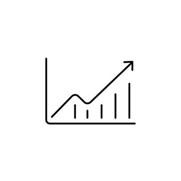 grouth progress growing symbol line black vector icon