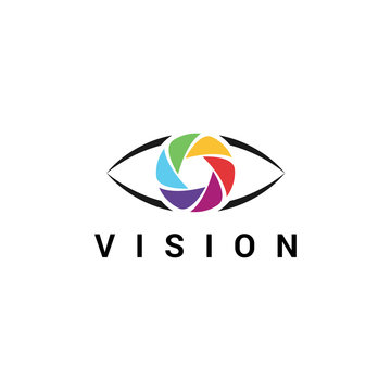 Eye Symbol Vector Design. Colorful Template Business Logo Concept. Digital Vision Icon. - Vector