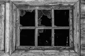 Old window without glass