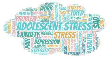 Obraz premium Adolescent Stress word cloud.