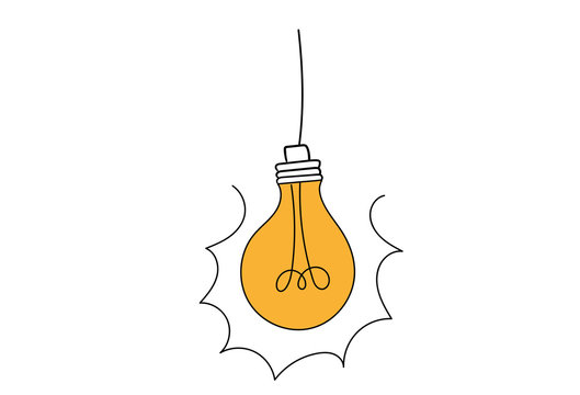 idea sign light bulb symbol icon hand drawing illustration