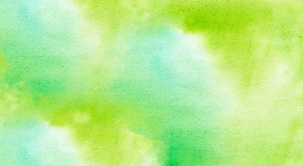 Fototapeta na wymiar Hand painted watercolor bright green abstract background