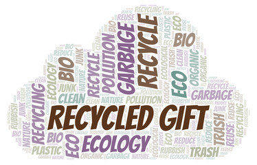 Obraz premium Recycled Gift word cloud.