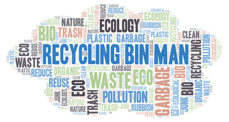 Recycling Bin Man word cloud.