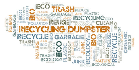 Fototapeta premium Recycling Dumpster word cloud.