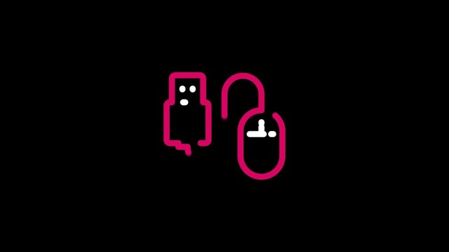 Computer Mouse icon animation with black background.